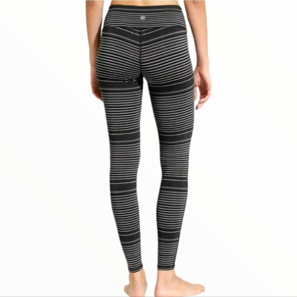 ATHLETA Expanse Chaturanga Black Striped Tights